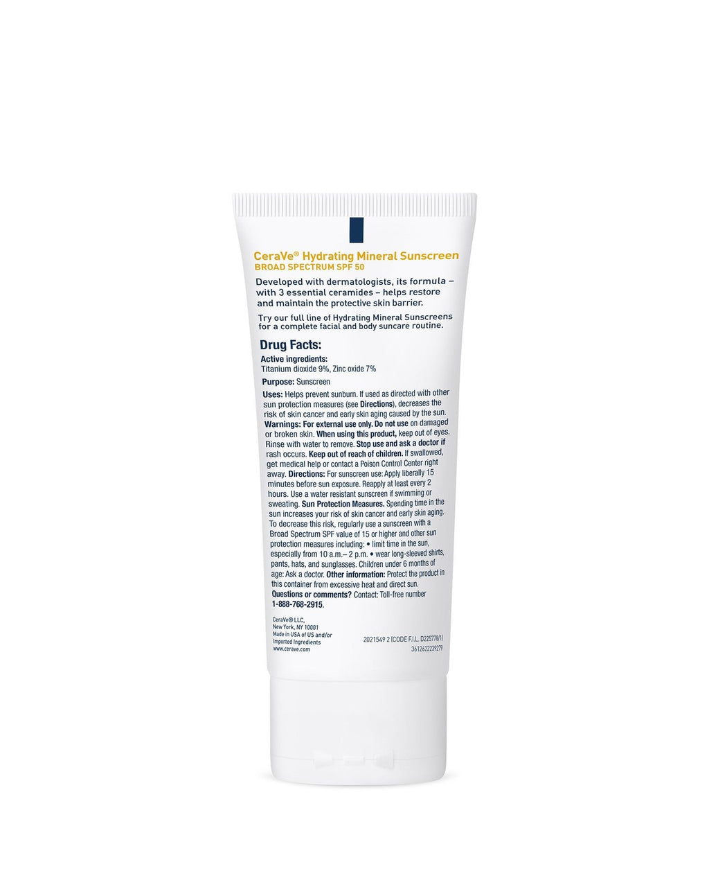 CeraVe Hydrating Mineral Sunscreen Face SPF 50 - image 2